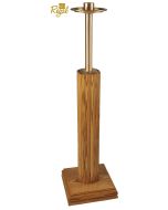 Bronze and Oak Candlestick Fixed or Processional