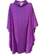 Purple Chasuble with Vertical Dark Purple Crosses