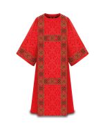 Red Dalmatic type IV. Adorned with beautifully woven galloon, Duomo Man-made fibers
