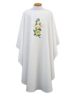 Chasuble Cross and Lily White Beau Veste