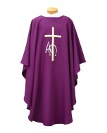 Chasuble with Cross and Alpha Omega. Beautiful, Lightweight. Beau Veste