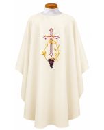 Off White Chasuble Cross Wheat and Grapes 840 Beau Veste BV840