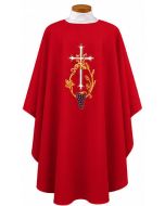 Red Chasuble Cross Wheat and Grapes 840 Beau Veste BV840