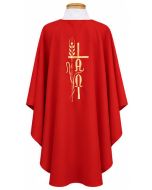 Chasuble with Alpha Omega, Cross and Wheat Beau Veste