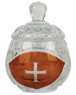 Ablution cup crystal with engraved cross