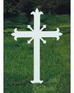 Steel Memorial Fleur-de-lis Cross 