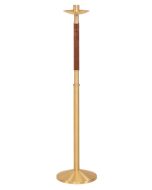 Processional Candlestick K631 Satin bronze with walnut insert on staff