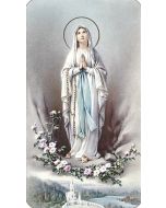 Our Lady of Lourdes Memorial Holy Card