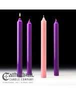 Advent Candles: 1-1/2" x 16", Set of 4 (3 Purple, 1 Rose), Stearine