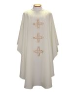 Chasuble Beau Veste 100% Polyester Triple Gold Cross