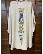 Marian Chasuble Blue on White