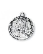 Our Lady of Lourdes Round Sterling Silver Medal