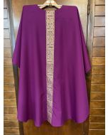 Purple Chasuble with Vertical Gold Celtic Design