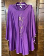 Purple Chasuble with Gold Grape and Wheat Design
