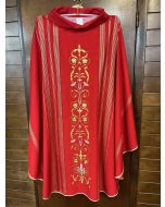 Red Chasuble Gold Wheat Embroidery