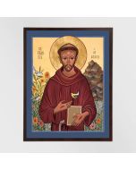 St Francis of Assisi Icon Plaque on Wood