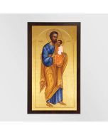 St Joseph and Child Icon on Wood Plaque