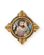 St Joseph Plaque from Joseph Studio, Resin, 5x5, Packaged with the sentiment, "St Joseph Bless those who enter this home. Protect and care for those who depart from it and give peace to those who remain within."