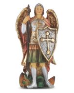 4" Cold Cast Resin Hand Painted Statue of Saint Michael