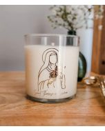St Therese Glass Candle