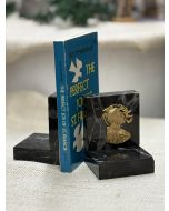 Marble Bookends with Brass image of St Francis