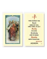 What the Lord Asks Holy Card