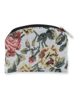 Yellow and Red Brocade Rosary Pouch