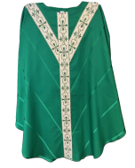 Green Chasuble with Embroidered Fleur de Lis Design